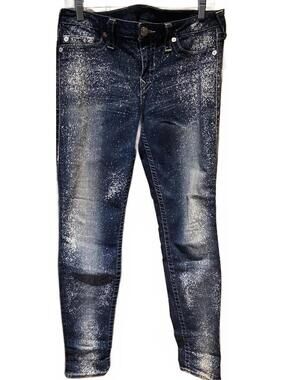 TRUE RELIGION PAINT SPLATTER Skinny Jegging Jeans 31